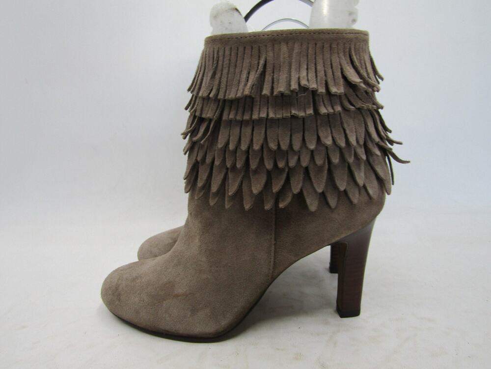 Isola Womens Size 9 M Brown Suede Zip Fringe Ankle Fashion Boots Bootie